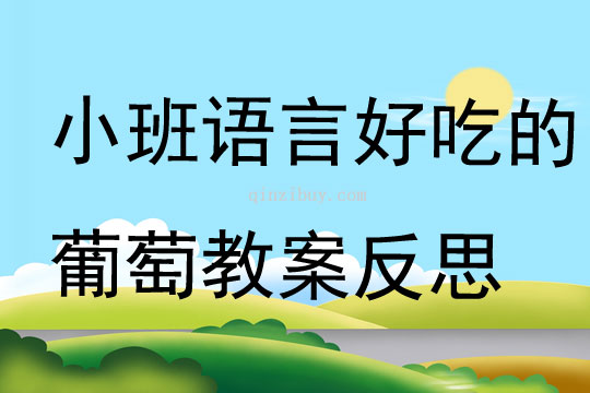 小班語言好吃的葡萄教案反思