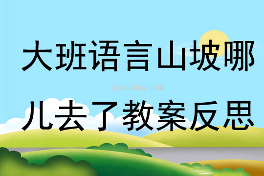 大班語言公開課山坡哪兒去了教案反思