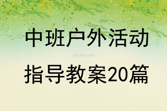 中班戶外活動指導教案20篇
