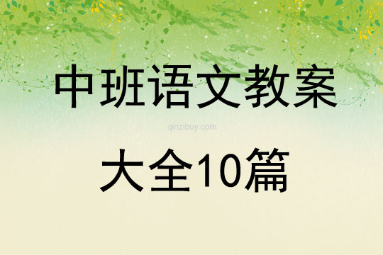 中班語文教案大全10篇
