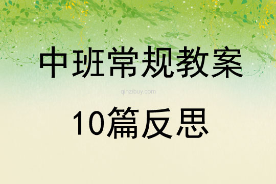 中班常規教案10篇反思