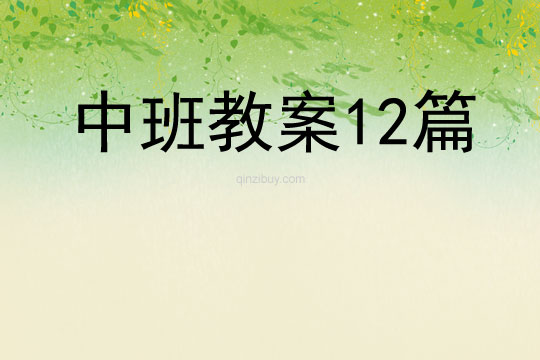 中班教案12篇