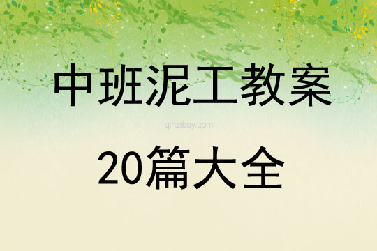 中班泥工教案20篇大全