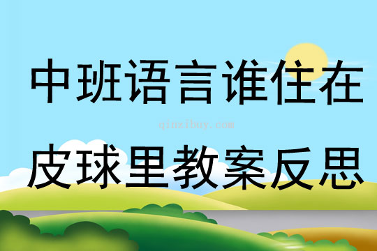 中班語言公開課誰住在皮球里教案反思