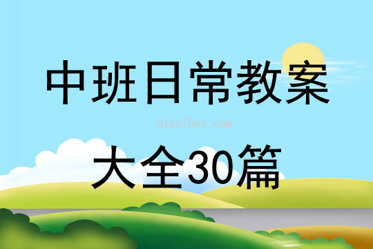 中班日常教案大全30篇
