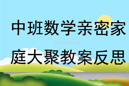 中班數(shù)學親密家庭大聚教案反思