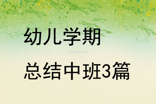 幼兒學期總結中班3篇