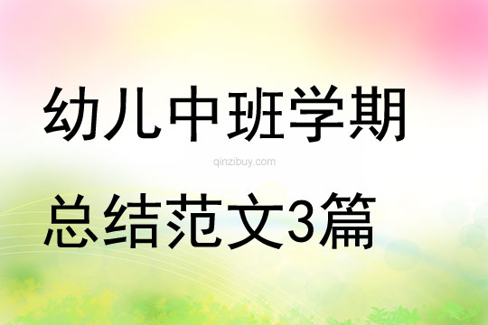 幼兒園中班學期總結范文3篇