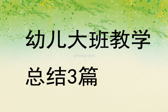 幼兒大班教學總結3篇