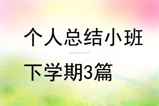個人總結小班下學期3篇