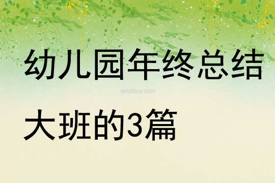 幼兒園年終總結大班的3篇