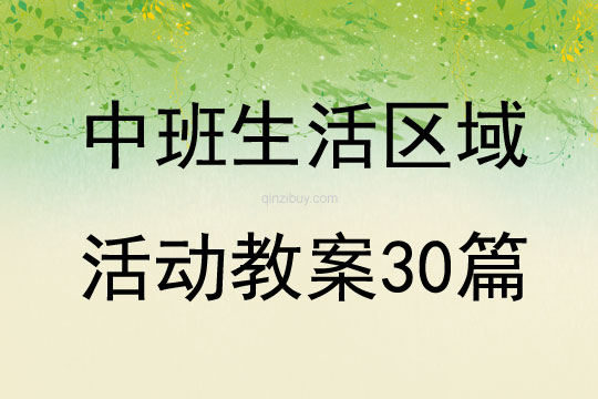 中班生活區域活動教案30篇