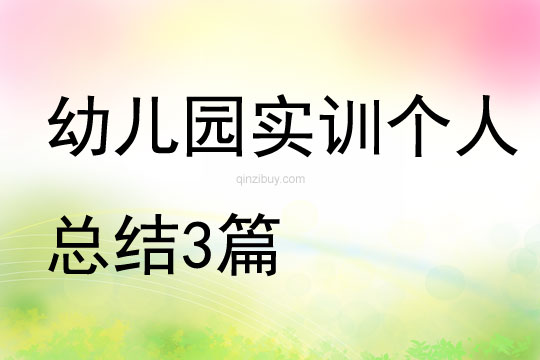 幼兒園實訓個人總結3篇