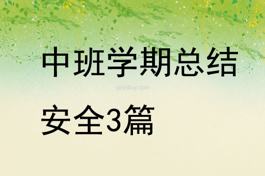 中班學期總結安全3篇