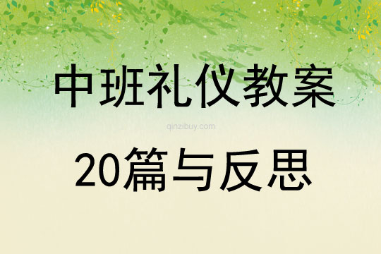中班禮儀教案20篇與反思