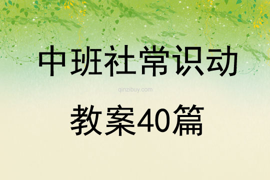中班社常識動教案40篇