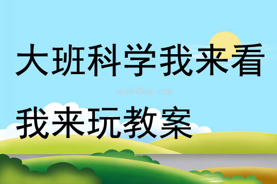 大班科學我來看我來玩教案