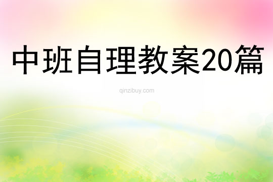 中班自理教案20篇