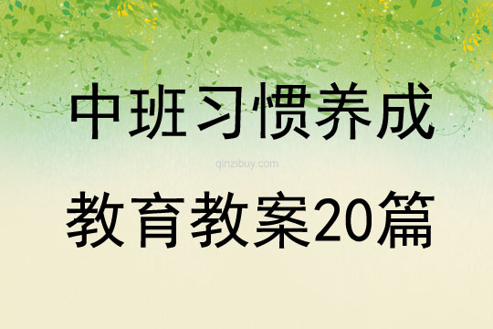 中班習慣養成教育教案20篇