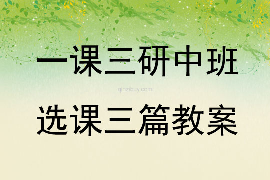 一課三研中班選課三篇教案