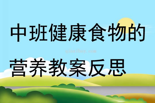 中班健康食物的營(yíng)養(yǎng)教案反思