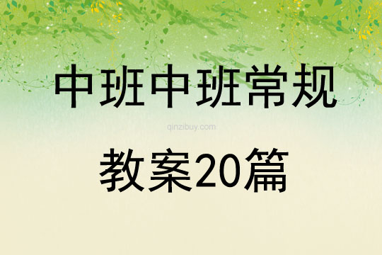 中班中班常規教案20篇
