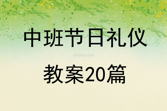 中班節日禮儀教案20篇