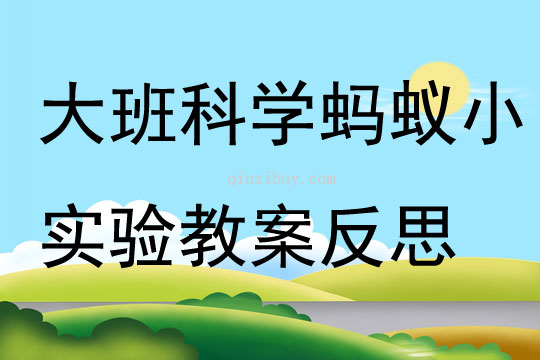 大班科學螞蟻小實驗教案反思