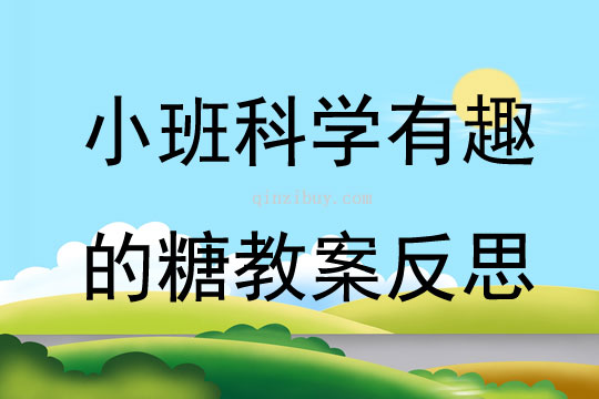 小班科學有趣的糖教案反思