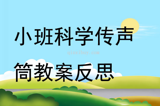 小班科學傳聲筒教案反思