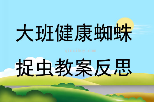 大班健康蜘蛛捉蟲教案反思