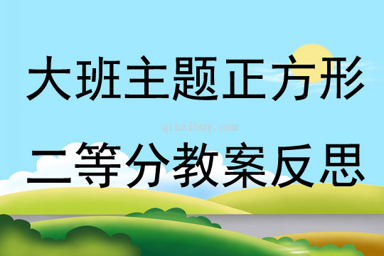 大班主題正方形二等分教案反思