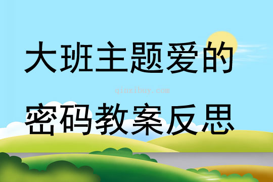 大班主題愛的密碼教案反思