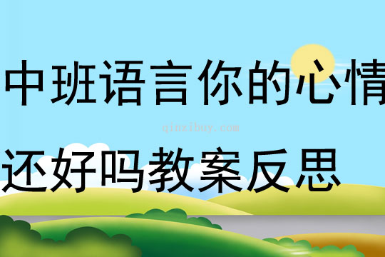 中班語言你的心情還好嗎教案反思
