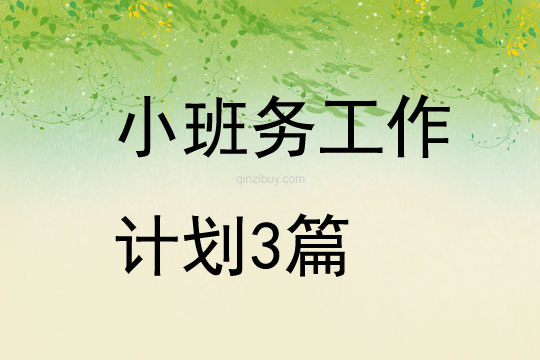小班務(wù)工作計劃3篇