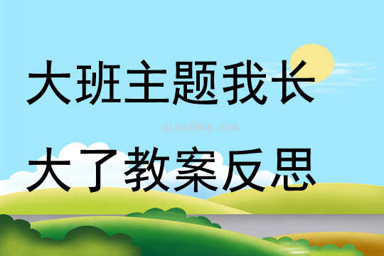 大班主題公開課我長大了教案反思