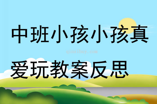 中班游戲小孩小孩真愛玩教案反思