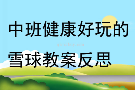中班健康好玩的雪球教案反思