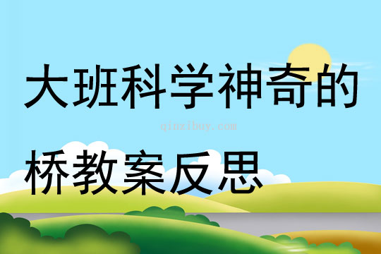 大班科學公開課神奇的橋教案反思