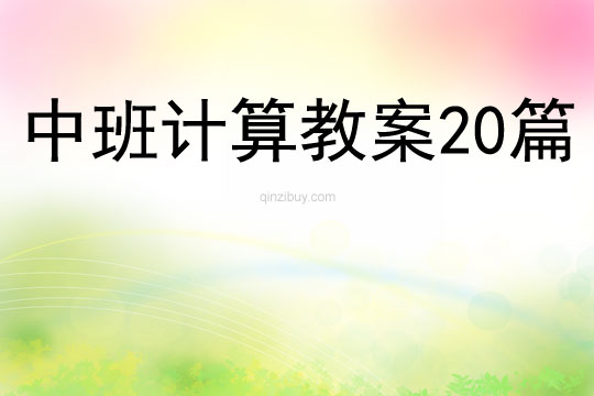 中班計算教案20篇