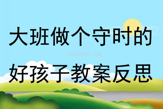 大班健康做個守時的好孩子教案反思