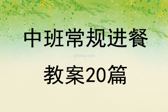中班常規(guī)進(jìn)餐教案20篇