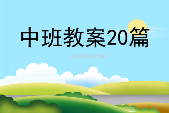 中班教案20篇