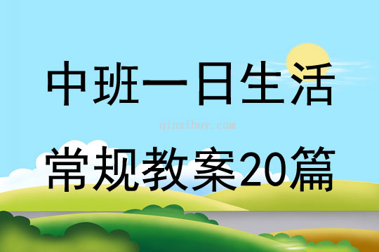 中班一日生活常規(guī)教案20篇