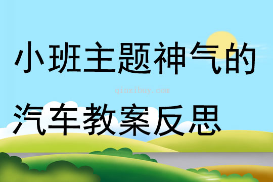 小班主題神氣的汽車教案反思
