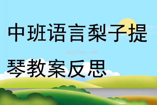 中班語(yǔ)言梨子提琴教案反思