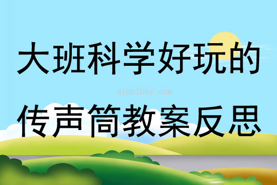 大班科學好玩的傳聲筒教案反思