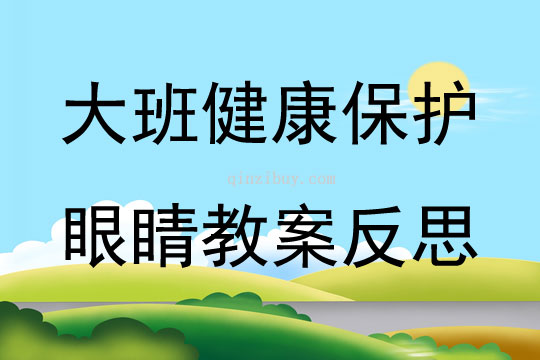 大班健康公開課保護眼睛教案反思