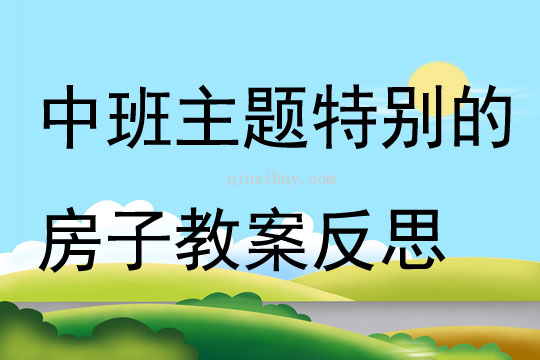 中班主題特別的房子教案反思