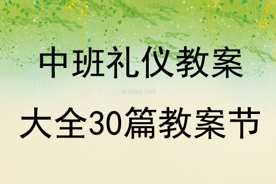 中班禮儀教案大全30篇教案節